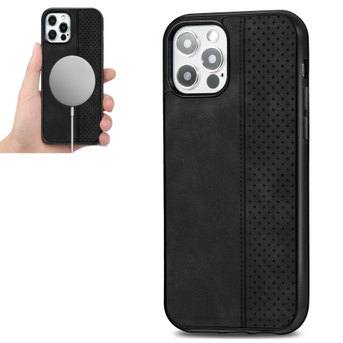 

Retro Business Embossing Magnetic PU + TPU Protective Case For iPhone 12 mini(Black)