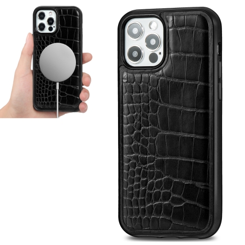 

Crocodile Texture Embossing Magnetic PU + TPU Protective Case For iPhone 12 mini(Black)