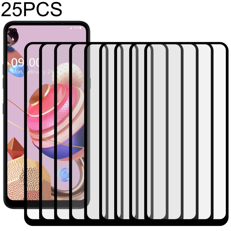 

For LG K51S 25 PCS Full Glue Full Screen Tempered Glass Film