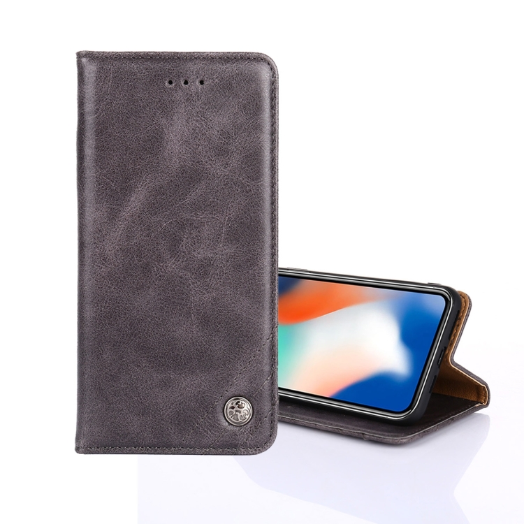 

For Huawei P Smart 2021 Non-Magnetic Retro Texture Horizontal Flip Leather Case with Holder & Card Slots & Wallet(Grey)