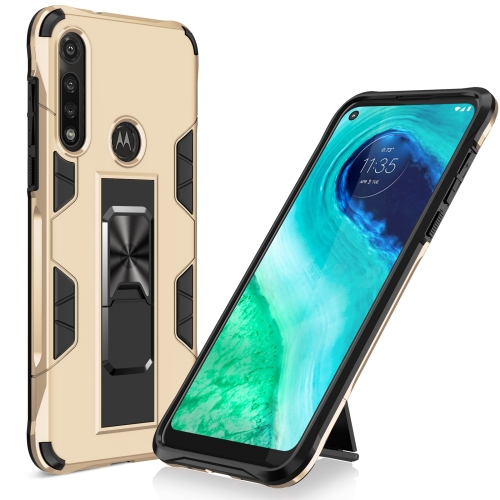 

For Motorola Moto G Fast Soldier Armor Shockproof TPU + PC Magnetic Protective Case with Holder(Gold)