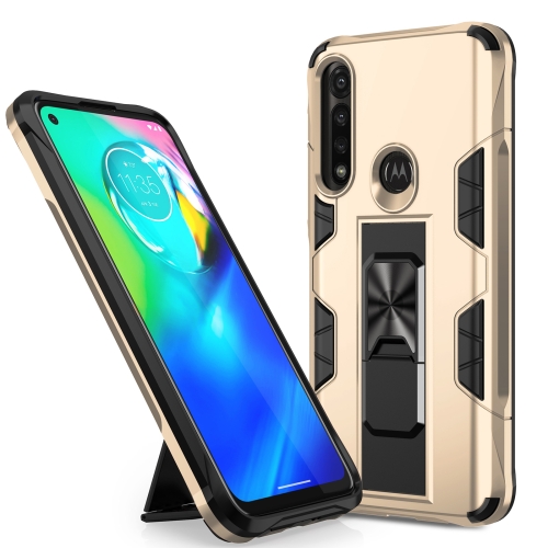 

For Motorola Moto G Power Soldier Armor Shockproof TPU + PC Magnetic Protective Case with Holder(Gold)