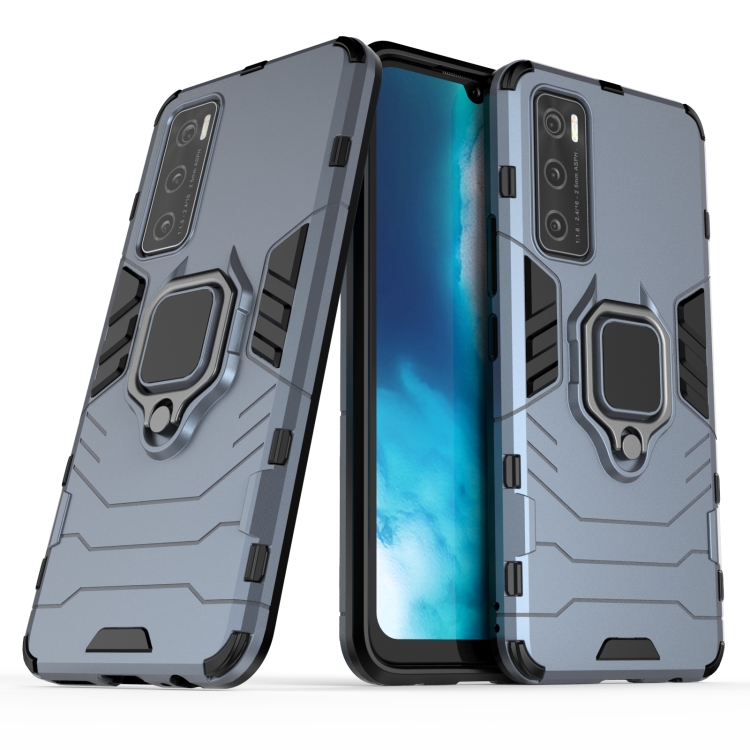 

For vivo V20 SE PC + TPU Shockproof Protective Case with Magnetic Ring Holder(Navy Blue)
