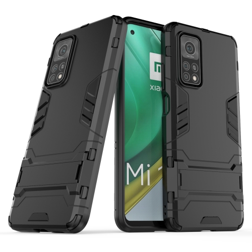 

For Xiaomi MI 10T Pro PC + TPU Shockproof Protective Case with Holder(Black)