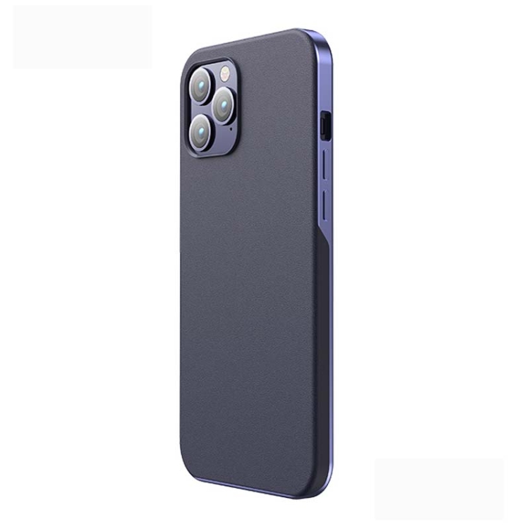 

JOYROOM JR-BP751 Paul Series Electroplating Leather Shockproof Protective Case For iPhone 12 / 12 Pro(Blue)