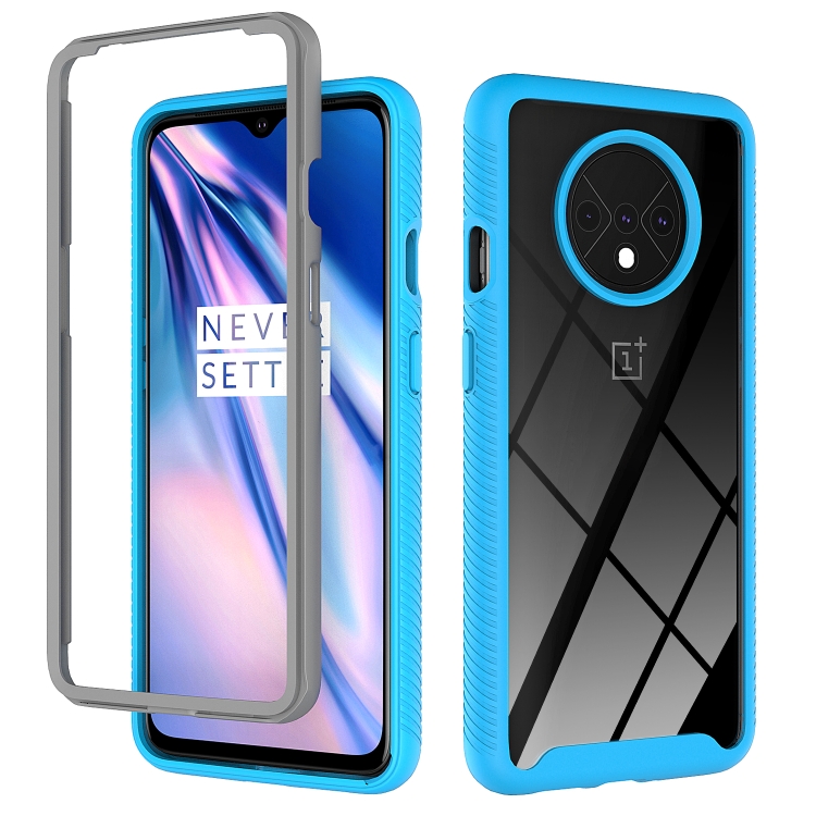 

For OnePlus 7T Starry Sky Solid Color Series Shockproof PC + TPU Protective Case(Light Blue)
