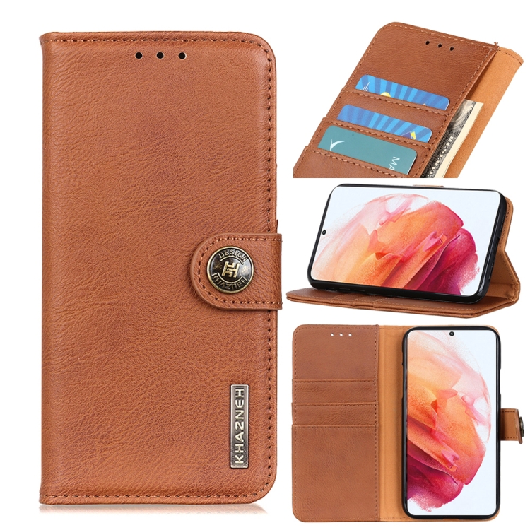 

For Samsung Galaxy S30 KHAZNEH Cowhide Texture Horizontal Flip Leather Case with Holder & Card Slots & Wallet(Brown)