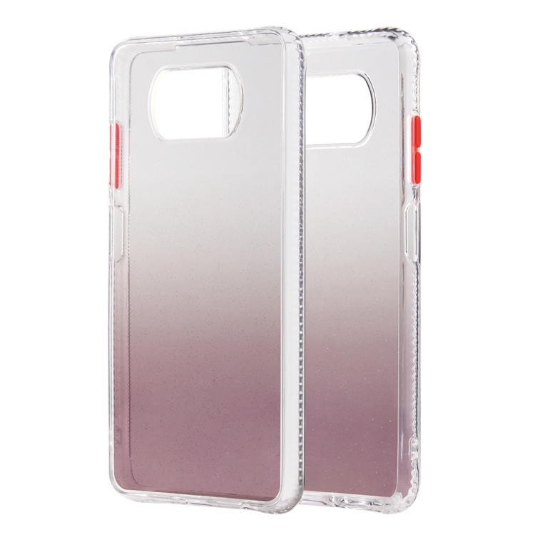 

For Xiaomi Mi Poco X3 / NFC Gradient Shockproof TPU Case with Detachable Buttons(Brown)