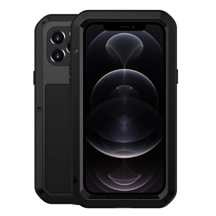 

LOVE MEI Metal Shockproof Waterproof Dustproof Protective Case For iPhone 12 Pro(Black)