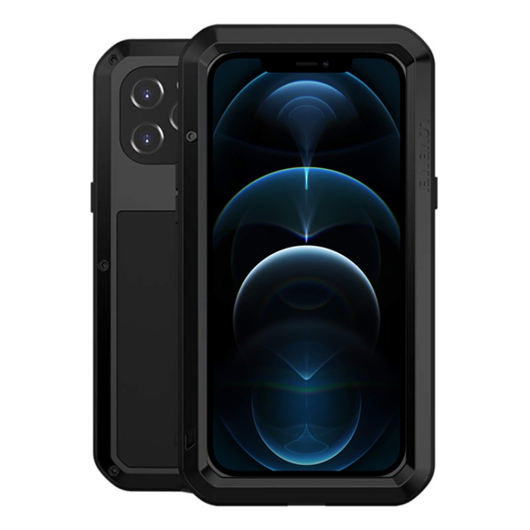 

LOVE MEI Metal Shockproof Waterproof Dustproof Protective Case For iPhone 12 Pro Max(Black)