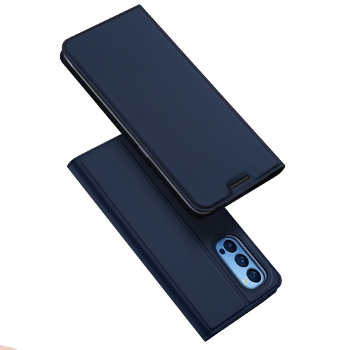 

For OPPO Reno4 5G DUX DUCIS Skin Pro Series Horizontal Flip PU + TPU Leather Case, with Holder & Card Slots(Blue)