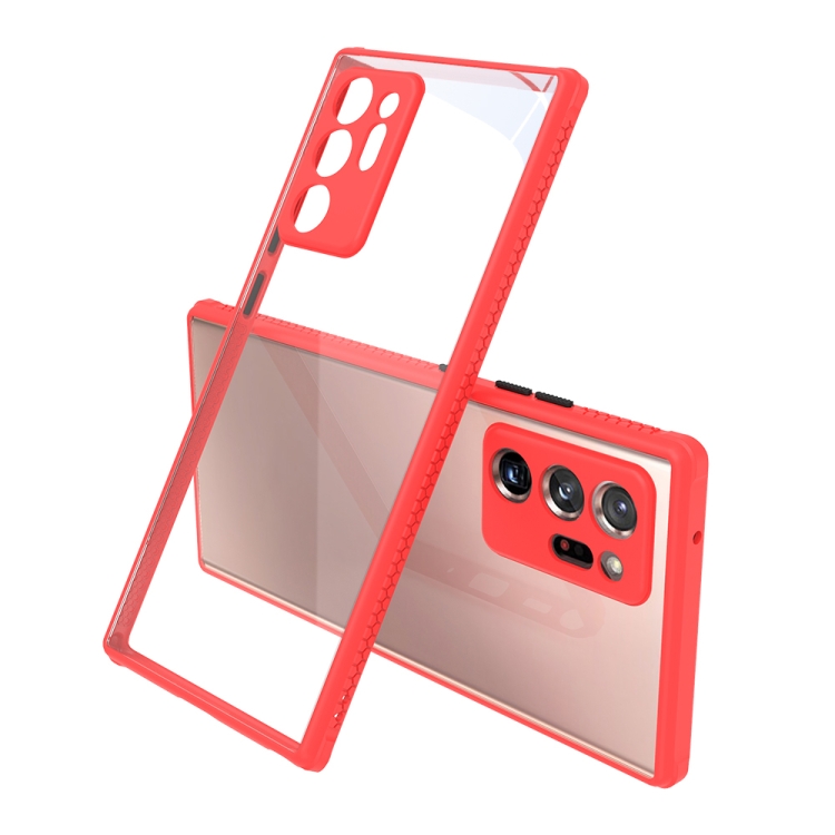 

For Samsung Galaxy Note20 Ultra Tire Side Texture Contrast Button Shockproof PC + TPU Phone Protective Case(Red)