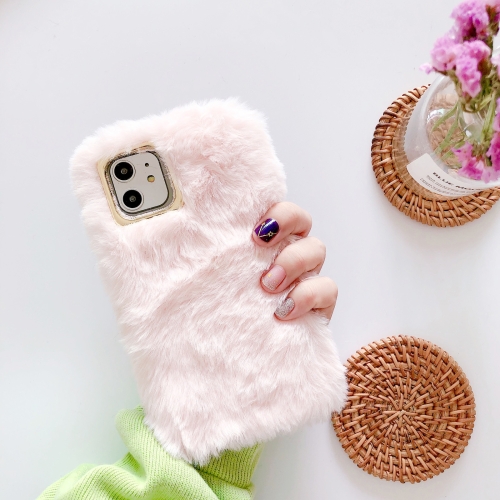 

Pure Color Flat Plush Shockproof Case For iPhone 12 / 12 Pro(Pink)
