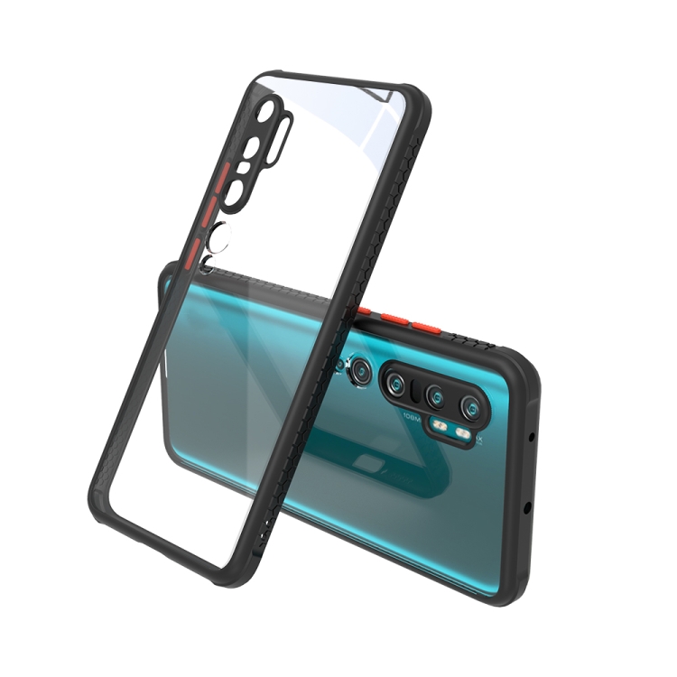 

For Xiaomi Mi CC9 Pro Tire Side Texture Contrast Button Shockproof PC + TPU Phone Protective Case(Black)