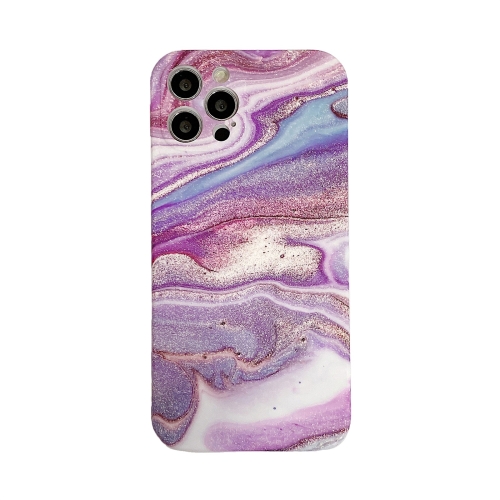 

Marble Pattern TPU Protective Case For iPhone 12(Purple Waves)