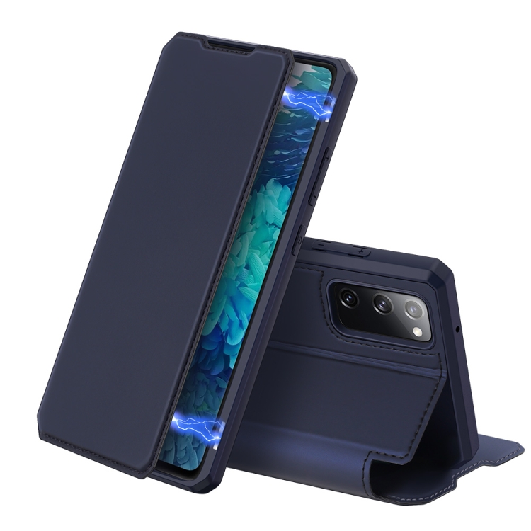 

For Samsung Galaxy S20 FE DUX DUCIS Skin X Series PU + TPU Horizontal Flip Leather Case with Holder & Card Slots(Blue)