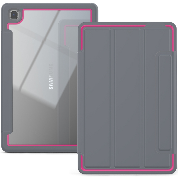 

For Samsung Galaxy Tab A7 10.4 (2020) Acrylic + TPU Horizontal Flip Smart Leather Case with Three-folding Holder & Wake-up / Sleep Function(Grey Rose Red)