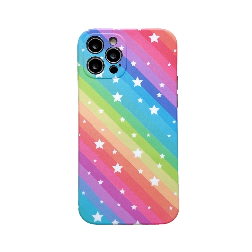 

Shockproof Pattern TPU Protective Case For iPhone 12 mini(Rainbow Star)