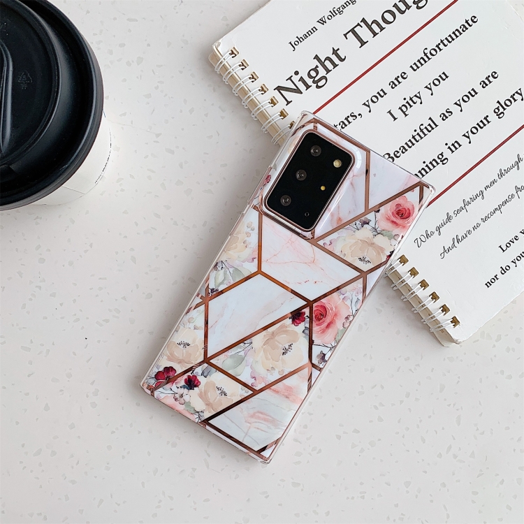 

For Samsung Galaxy A51 5G Electroplating Stitching Pattern Soft TPU Protective Case(Stitching White Flowers)
