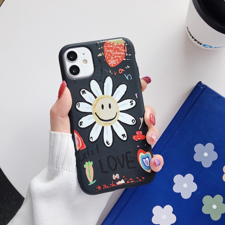 

Sun Flower Pattern Shockproof TPU Protective Case For iPhone 12 mini(Black)