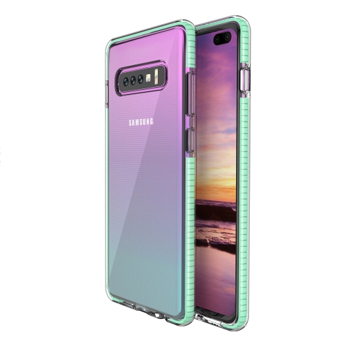 

For Samsung Galaxy S10+ TPU Double-color Shockproof Protective Case(Mint Green)