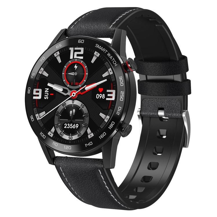 

Q88 1.28 inch Touch Screen Dual-mode Bluetooth Smart Watch, Support Sleep Monitor / Heart Rate Monitor / Blood Pressure Monitoring(Black Leather Strap)