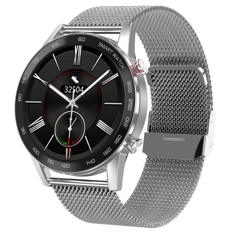 

Q88 1.28 inch Touch Screen Dual-mode Bluetooth Smart Watch, Support Sleep Monitor / Heart Rate Monitor / Blood Pressure Monitoring(Silver Milanese Strap)