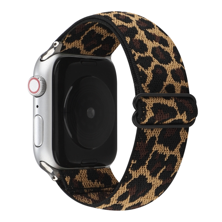 

Ethnic Style Buckle Watchband For Apple Watch Series 7 45mm / 6 & SE & 5 & 4 44mm / 3 & 2 & 1 42mm(Brown Leopard)