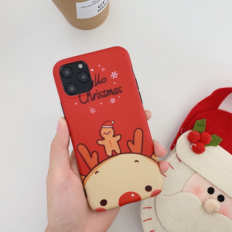 

Christmas Cartoon Pattern TPU Protective Case For iPhone 11(Sugar Pie Man Elk)
