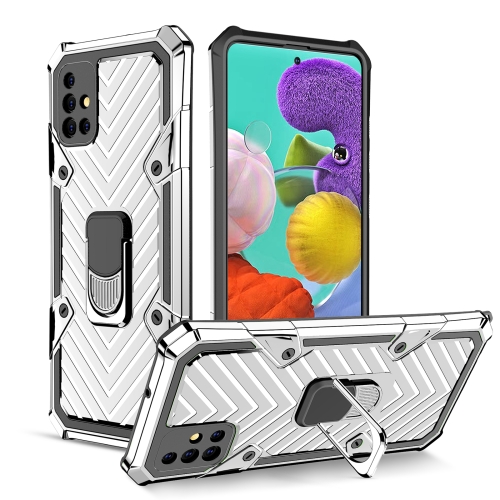 

For Samsung Galaxy A51 5G Cool Armor PC + TPU Shockproof Case with 360 Degree Rotation Ring Holder(Silver)