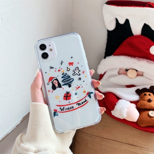 

Christmas Pattern Straight Edge TPU Protective Case For iPhone 12(Girl)