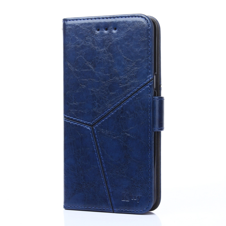 

For Motorola Edge+ Geometric Stitching Horizontal Flip TPU + PU Leather Case with Holder & Card Slots & Wallet(Blue)