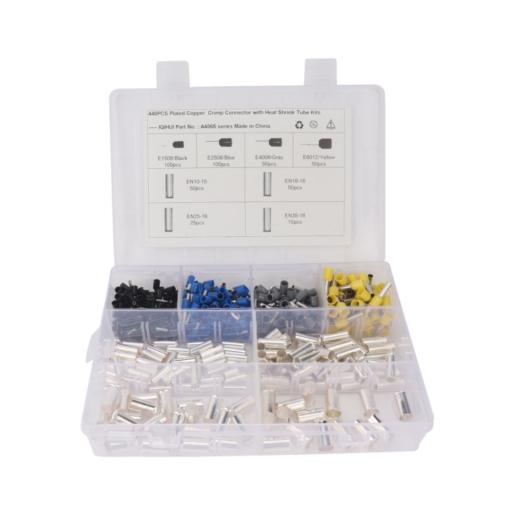 

440 PCS Non Insulated Ferrules Pin Cord End Kit EN Series with Needle-shaped Tubular Terminal