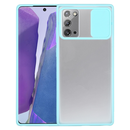 

For Samsung Galaxy Note20 Sliding Camera Cover Design TPU Protective Case(Sky Blue)