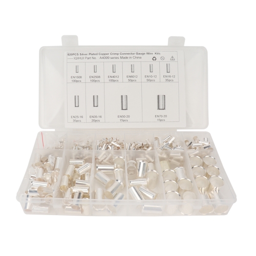 

520 PCS 10 Specifications Non Insulated Ferrules Pin Cord End Kit EN Series