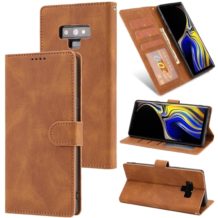 

For Samsung Galaxy Note9 Fantasy Classic Skin-feel Calfskin Texture Magnetic Buckle Horizontal Flip PU Leather Case with Holder & Card Slot & Wallet(Brown)