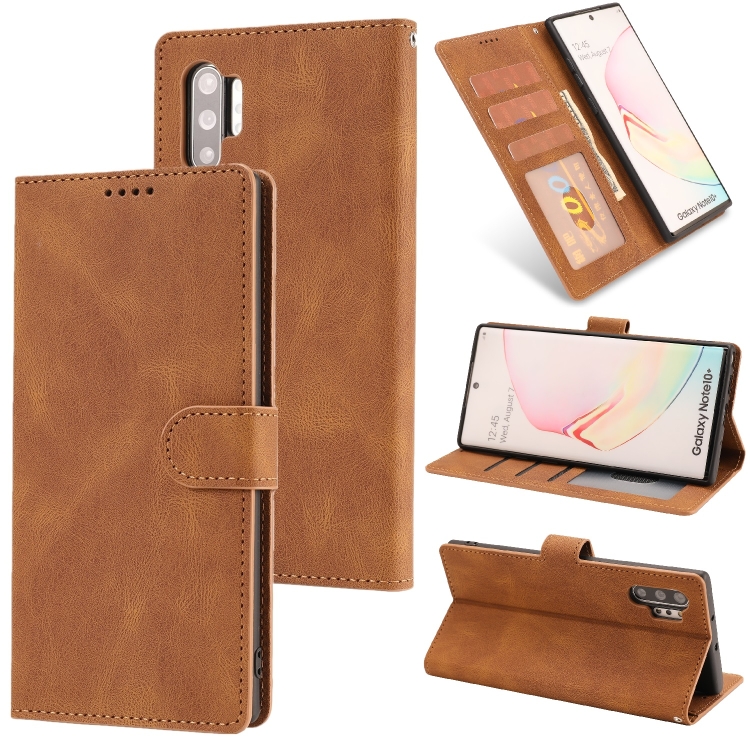 

For Samsung Galaxy Note10+ Fantasy Classic Skin-feel Calfskin Texture Magnetic Buckle Horizontal Flip PU Leather Case with Holder & Card Slot & Wallet(Brown)