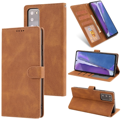 

For Samsung Galaxy Note20 Fantasy Classic Skin-feel Calfskin Texture Magnetic Buckle Horizontal Flip PU Leather Case with Holder & Card Slot & Wallet(Brown)