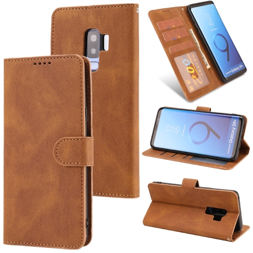 

For Samsung Galaxy S9+ Fantasy Classic Skin-feel Calfskin Texture Magnetic Buckle Horizontal Flip PU Leather Case with Holder & Card Slot & Wallet(Brown)