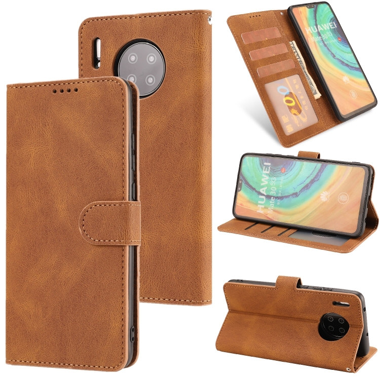 

For Huawei Mate 30 Fantasy Classic Skin-feel Calfskin Texture Magnetic Buckle Horizontal Flip PU Leather Case with Holder & Card Slot & Wallet(Brown)