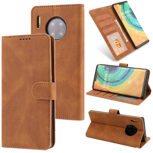 

For Huawei Mate 30 Pro Fantasy Classic Skin-feel Calfskin Texture Magnetic Buckle Horizontal Flip PU Leather Case with Holder & Card Slot & Wallet(Brown)