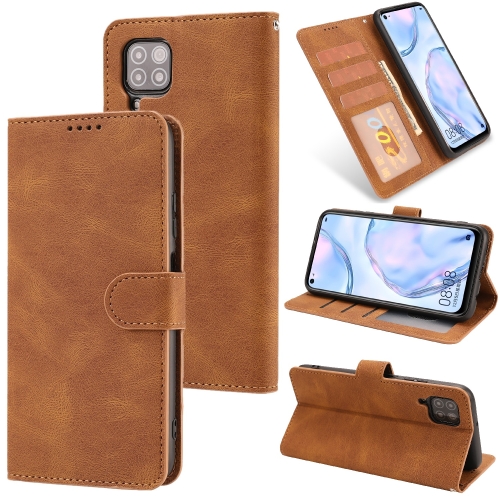 

For Huawei P40 Lite / nova 6 SE Fantasy Classic Skin-feel Calfskin Texture Magnetic Buckle Horizontal Flip PU Leather Case with Holder & Card Slot & Wallet(Brown)