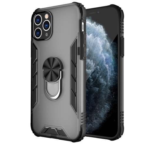 

Magnetic Frosted PC + Matte TPU Shockproof Case with Ring Holder For iPhone 11 Pro(Phantom Black)