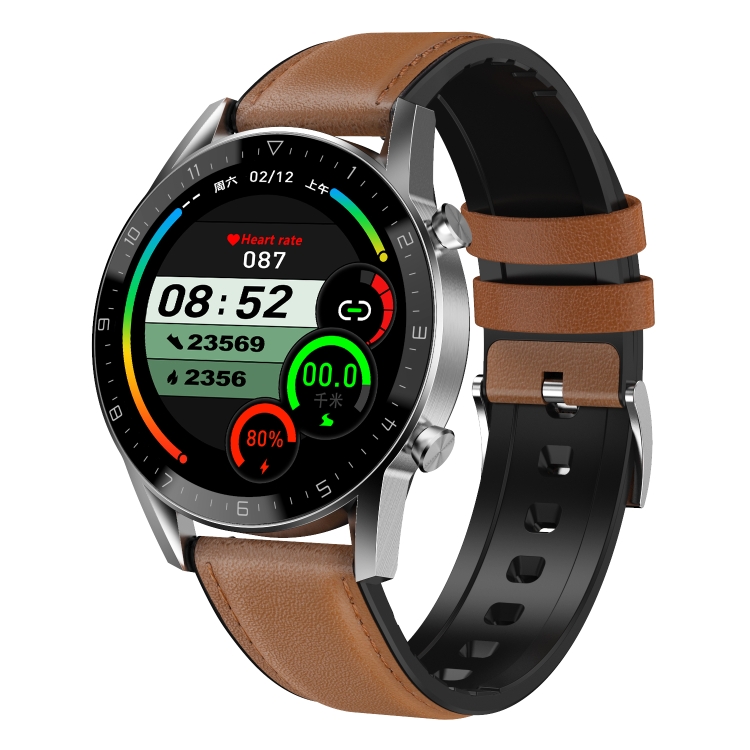 

DT92 1.3 inch IPS Color Screen IP68 Waterproof Business Sports Smart Watch, Support Sleep Monitor / Heart Rate Monitor / Blood Pressure Monitoring, Style:Leather Strap(Brown)