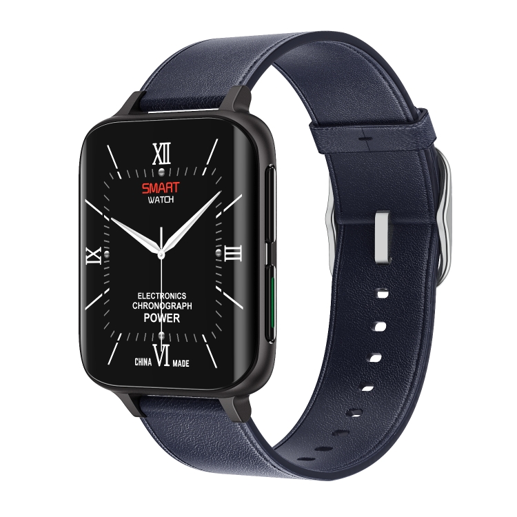 

DT93 1.78 inch LCD Color Screen IP67 Waterproof Smart Watch, Support Sleep Monitor / Heart Rate Monitor / Blood Pressure Monitoring, Style:Leather Strap(Navy Blue)
