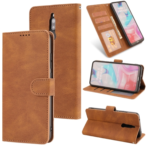 

For Xiaomi Redmi 8 Fantasy Classic Skin-feel Calfskin Texture Magnetic Buckle Horizontal Flip PU Leather Case with Holder & Card Slot & Wallet(Brown)