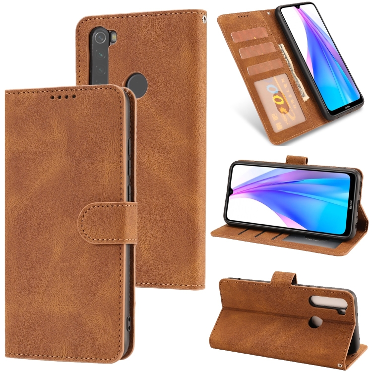 

For Xiaomi Redmi Note 8T Fantasy Classic Skin-feel Calfskin Texture Magnetic Buckle Horizontal Flip PU Leather Case with Holder & Card Slot & Wallet(Brown)