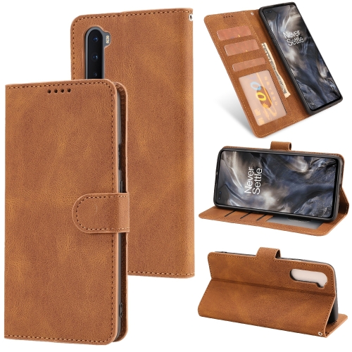 

For OnePlus Nord Fantasy Classic Skin-feel Calfskin Texture Magnetic Buckle Horizontal Flip PU Leather Case with Holder & Card Slot & Wallet(Brown)