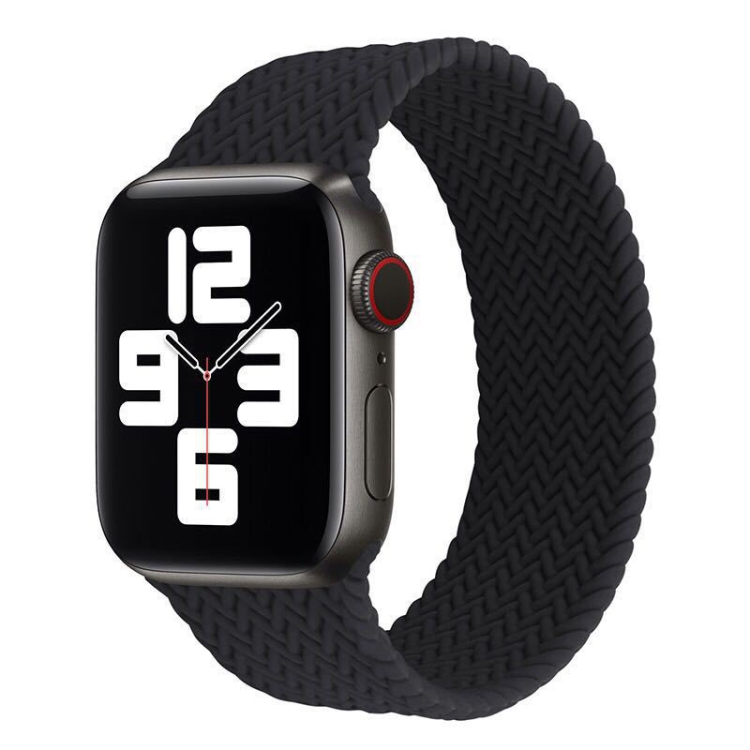 

Single-turn Woven Pattern Silicone Watchband For Apple Watch Series 6 & SE & 5 & 4 40mm / 3 & 2 & 1 38mm, Size:S(Black)