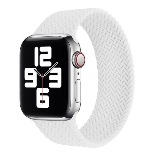 

Single-turn Woven Pattern Silicone Watchband For Apple Watch Series 6 & SE & 5 & 4 40mm / 3 & 2 & 1 38mm, Size:S(White)